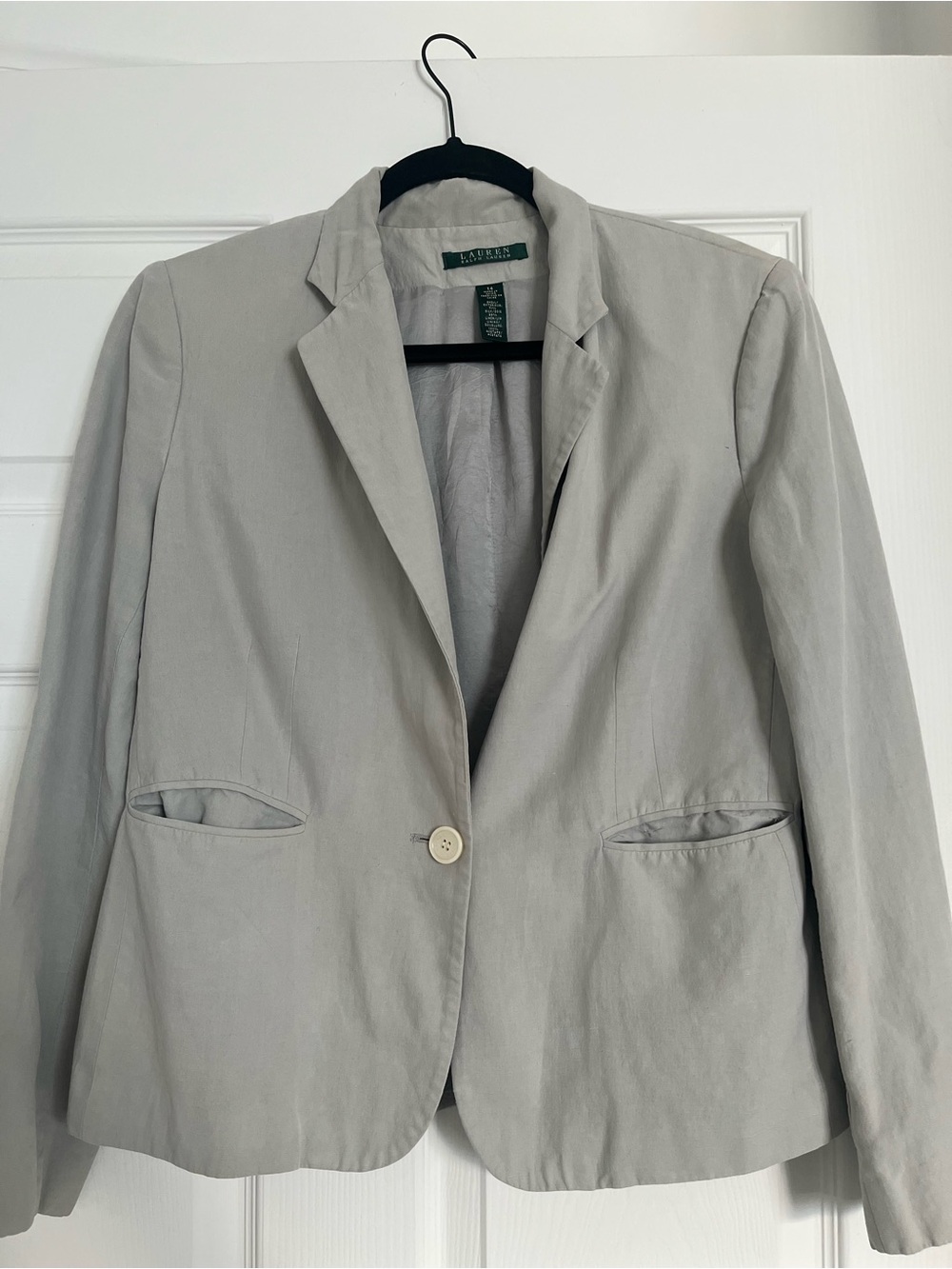 Ralph Lauren Light Gray Single-Button Blazer
